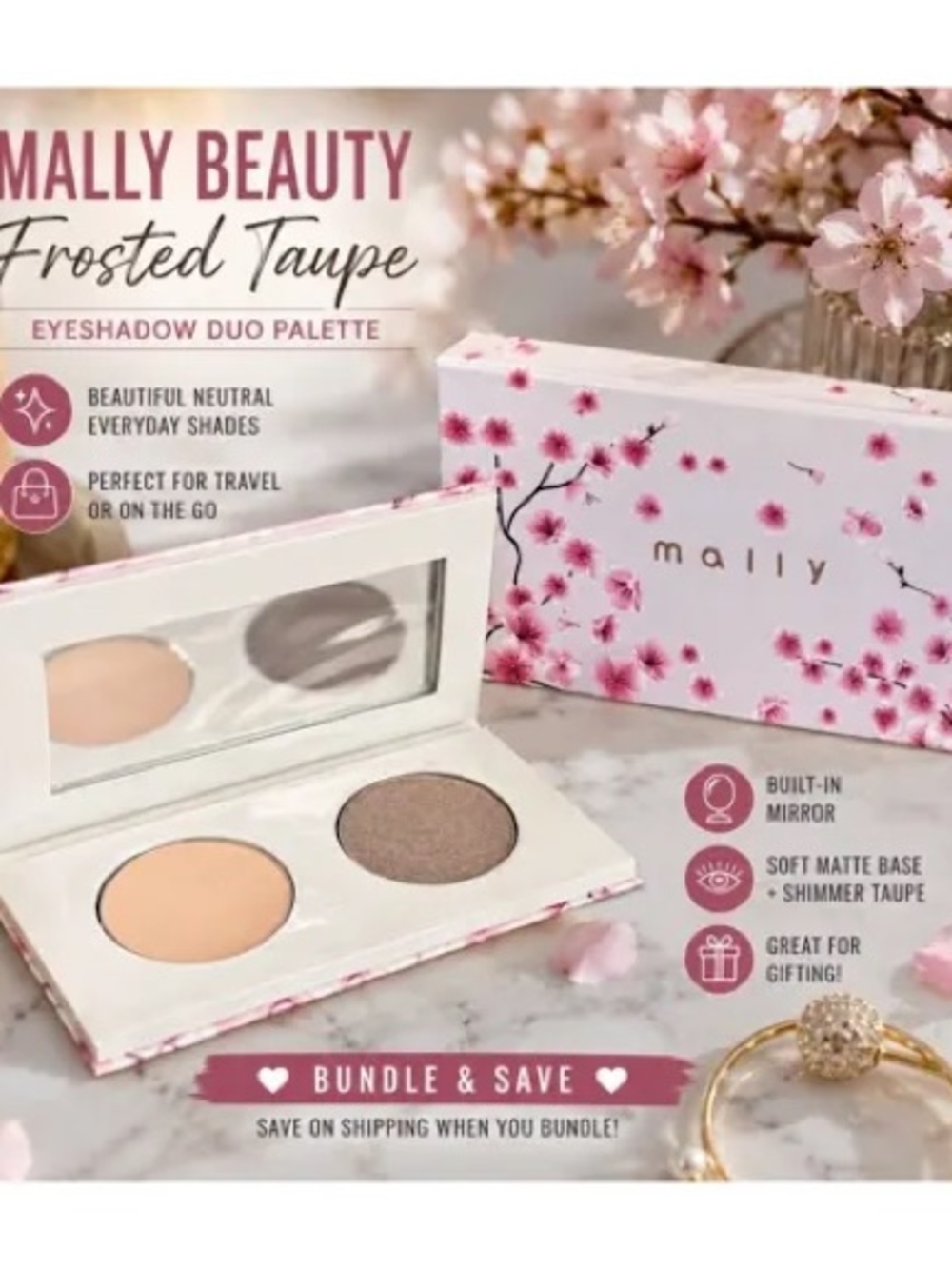 New Mally Beauty Eye Shadow and Base Palette Duo Brown Eye Maxing Neutral Color - Picture 2 of 6